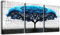 MHARTK66 Tableau Decoration Murale Salon Moderne, Tableaux Bleu Arbre, Peinture Inspirante Nature Paysage Impression Sur Toile, Decoration Murale Chambre Salle De Bain Cuisine Bureau