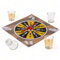 MIJOMA's Party Mitnehm-Spiel - Trinkspiel Shot-Spinner inkl. 4 Shooter-Gläser - Dreh, Trink, Eskalier - Kompakt für unterwegs