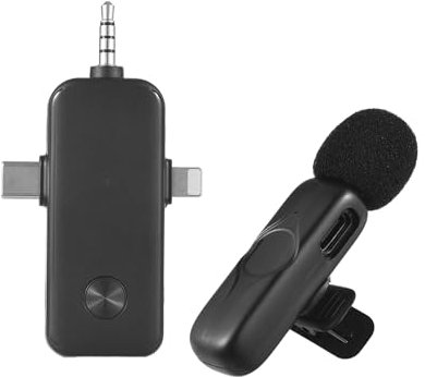 summina Ansteckmikrofon Kabellose Ansteckmikrofone Drahtlose Mikrofone Mini-Mikrofon Drahtloses -Mikrofonsystem, ein Mikrofon, Rauschunterdrückung, integrierter DSP-Chip, 2,4 GHz kabellose