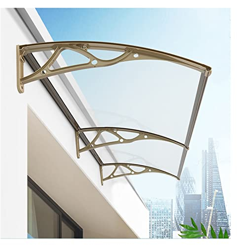 Gebogene Tür-Fenster-Markise, Überdachung für den Außenbereich, Regen- und Schneeschutz, Terrassenüberdachung, Veranda-Markise für Fenster, Vorder-/Hintertür, mit Aluminium-Unterstützung (Farbe: