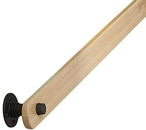 Handlauf für den Innen- und Außenbereich, Holztreppe, Wandmontage, Geländer mit Halterungen, für ältere, behinderte Kinder (Farbe: Braun, Größe: 30 cm (1 Fuß))