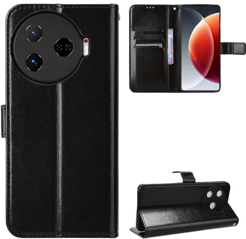 Tecno Camon 30 Pro 5G Coque [Étui Portefeuille] [Fonction Support] [Slots pour Cartes] [Couverture à Rabat Magnétique] Compatible avec Le Smartphone Tecno Camon 30 Pro 5G(Noir)