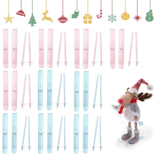 Eterspr 10 Stück Mini Skibrett, Mini Ski Basteldekoration, Mini Kunststoff Skibrett, Geeignet für Weihnachtsdekoration, Miniaturszenendekoration