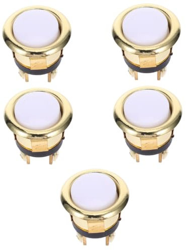 OSALADI 5pcs Vintage Round Chime Button Door Bell Button Replacement Led Lighted Push for Doorbell