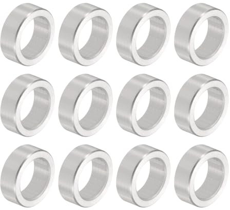 QUARKZMAN 12pz Distanziatore Alluminio 8.2mm Foro x 12mm OD x 6mm Lunghezza Boccola per Vite Finitura Semplice Distanziatore Metallo Rotondo per Viti Bulloni e Barre M8