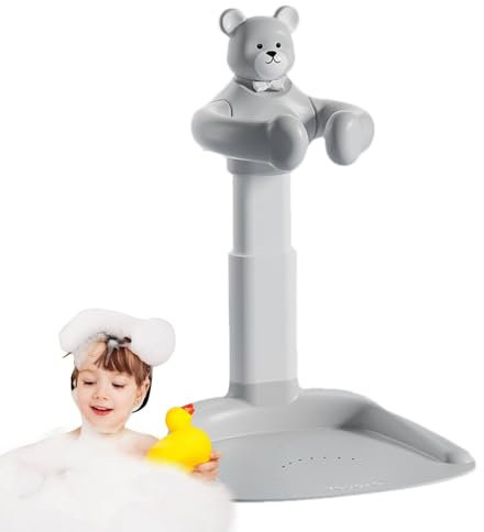 XIAOXIAOYU Ducha de pie para baño de bebé, soporte para ducha de bebé | Base Antideslizante Baby Shower De Pie | Asiento de baño con asa para silla, ayudante de baño portátil ajustable para madre