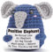 Calkkrer Pocket Hug Positive Elefant Gehäkelte Kuscheltiere, Glücksbringer Mit Positiver Karte, Taschenumarmung für Gute Besserung, Mutmacher Geschenke für Entspannung
