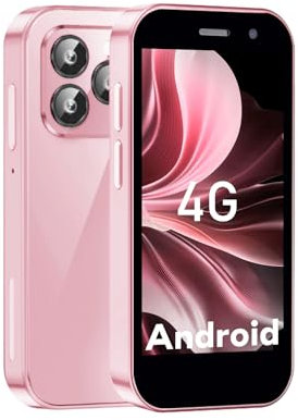 ZOKOE Mini teléfono inteligente para niños, pantalla de 3 pulgadas, 2000 mAh, 2.0 + 5.0 MP, desbloqueo facial 4G, teléfono sin contrato (rosa, 2 GB + 16 GB)