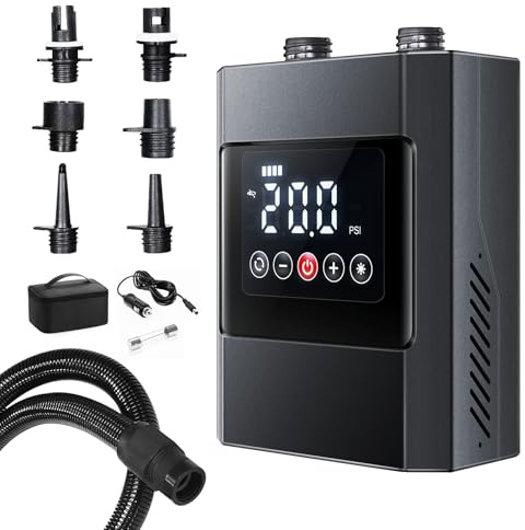 CYCLAMI Pompa Elettrica SUP 20PSI, 12000mAh ricaricabile a batteria,gonfiaggio e sgonfiaggio a doppio stadio,adatta per stand up paddle, barche, kayak e tende