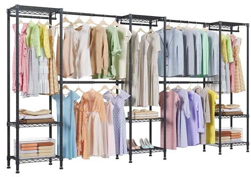 Higeego H11 Großer Kleiderständer, Schwerlastschrank, Schwarz