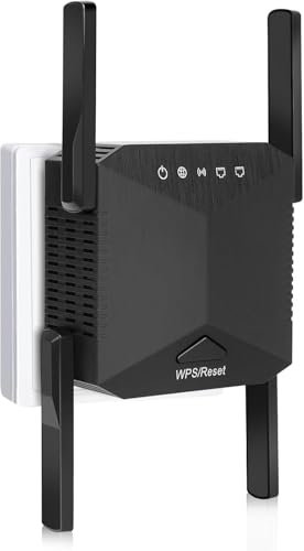 zoeyzoey WLAN Verstärker 1200Mbit/s WiFi Repeater,Dualband 5GHz & 2.4GHz WLAN Repeater mit WPS,WiFi Internet Verstärker Kompatibel Allen WLAN Geräten,WiFi Range Extender Mit LAN/WAN Port