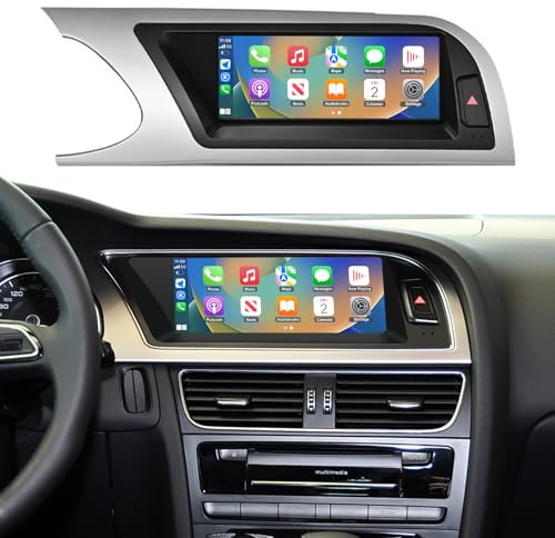 Ninetom Autoradio 8,9 Zoll Touchscreen mit kabellosem Carplay und Android Auto für 2008–2016 Audi A5 S5 mit 3G MMI+ System, unterstützt Mirrorlink, Kamera, Navigation