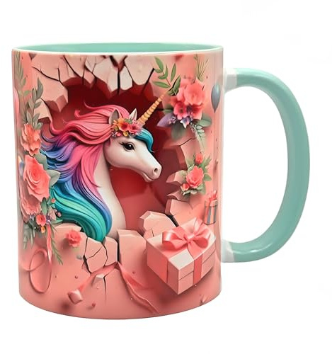 Shopi Zone Taza de Cerámica – Diseño Unicornio Mágico, Color y Fantasía