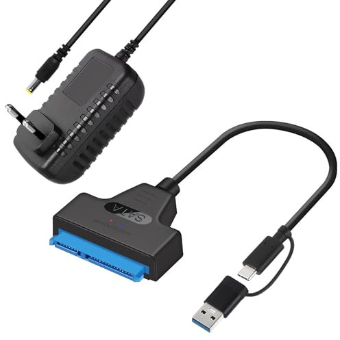 Cavo dati da SATA to USB, Adattatore USB 3.0 a Disco Rigido SATA, Compatibile con Dischi Rigidi Esterni e Interni Adattatori SSD/HDD da 2,5 3,5 Pollici per Windows Mac Linux Backup Recupero Dati