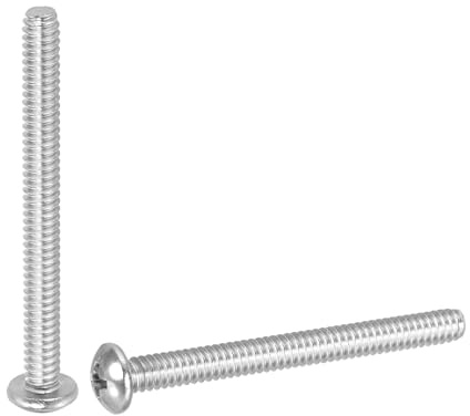 PATIKIL #10-24 x 2 Pan Head Machine Screws, 25 Pcs 304 Stainless Steel Round Head Screws for Cabinet Drawer Knob Pull Handle, Phillips Drive, Fully Threaded, Bright Finish