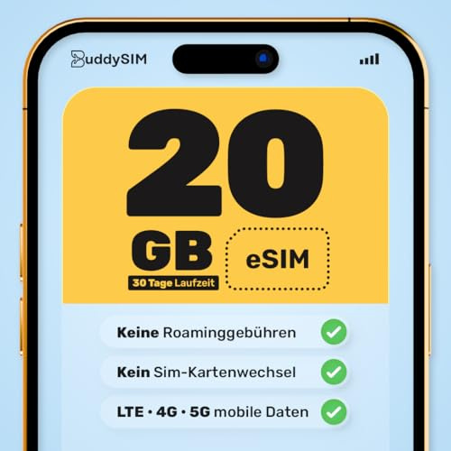 BuddySIM – eSIM Sri Lanka – Digitale Prepaid SIM ohne Vertrag – 5G LTE Highspeed Daten – Aktivierung per QR Code – Keine Roaming-Gebühren – Sri Lanka SIM Karte