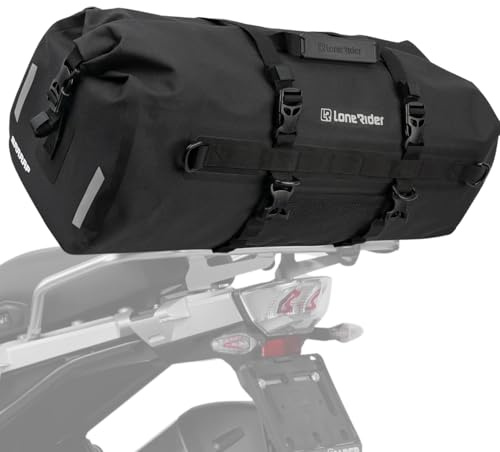Lone Rider Motorradtasche 30 Liter wasserdicht aus TPU 600D mit Rollverschluss Schwarz