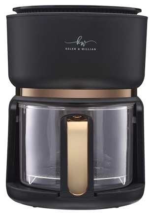 Kelen & Willan Gen 2 Clear Glass Air Fryer - 3L - 1200W | Smart and Compact Countertop Borosilicate Glass Air Fryer | 5 Colours | Air Fry, Roast, Bake, Re-Heat | No Teflon Coating | Jet Black