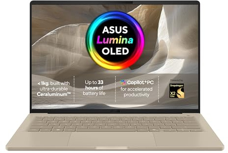 ASUS Zenbook A14 OLED UX3407QA CoPilot+ Laptop | 14.0 WUXGA (1920x1200) OLED screen | Snapdragon X2 Elite X2E-88-100 | 32GB RAM | 1TB PCIe SSD | UK Backlit Keyboard | Windows 11