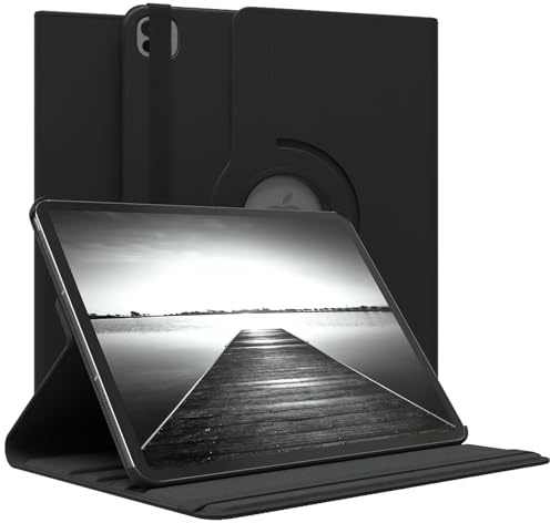 EAZY CASE - Tablet Hülle für iPad iPad Pro 13 (2025) Schutzhülle 13 Zoll Smart Cover Tablet Case Rotationcase zum Aufstellen Klapphülle 360° drehbar mit Standfunktion Tasche Kunstleder Schwarz