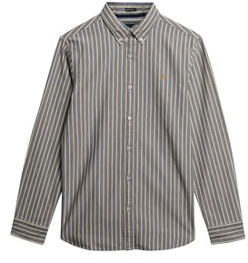 Superdry Herren Klassisches Oxford-Hemd mit Langen Ärmeln