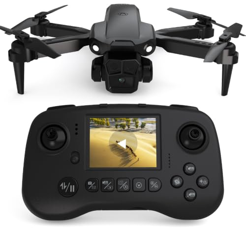 Drohne mit 1080P Kamera für Erwachsene, Drohne mit Bildschirm Fernsteuerung | TD12Pro Mini Drohne mit Bildschirm Fernsteuerung, Faltbarer RC Quadrokopter, Drohne für Kinder Erwachsene Anfänger Geschenk