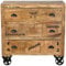SIT-Möbel Rustic 1910-04 Kommode mit 3 Schubladen, aus Mangoholz, Antik, braun, Wortprints, 90 x 40 x 90 cm