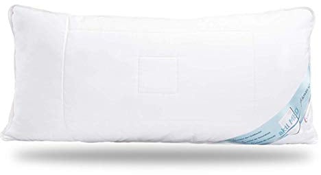Schlafmond Aktimed Naturfaser Kopfkissen 40 x 80 cm - Allergiker & Rheumatiker Kissen mit Faser-Vlies Kissenfüllung – Baumwoll Steppkissen 40x80 – Waschbar bis 60 Grad Made in Germany