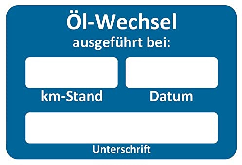 AUPROTEC Kundendienst Aufkleber Werkstatt Serviceaufkleber Auswahl: 25 Stück, Ölwechsel ausgeführt am
