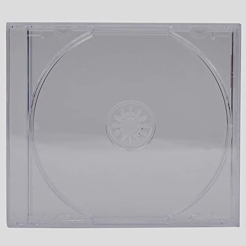 Dragon Trading - Custodie singole trasparenti per CD, DVD, Blu-Ray, 10,4 mm, per 1 disco, con vassoio trasparente, confezione da 5