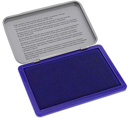 Imprint Handstempelkissen 9073M für den täglichen Bedarf zu Hause und im Büro – 1 Stempelkissen blau, robuster Metalldeckel, wasserbasierte Tinte, Größe 12,5x8 cm, optimal für Handstempel geeignet