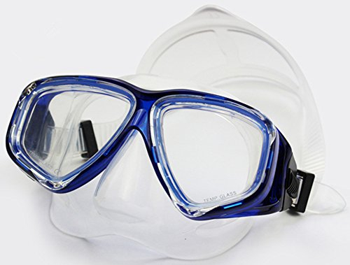 Schnorchelmaske Taucherbrille Dioptrin Dioptrien Korrektur, WOWDECOR Tauchmaske Tauchermaske für Erwachsene und Kinder mit Kurzsichtigkeit Kurzsichtig (Blau, -4,0)