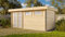 Alpholz Gartenhaus Kyara-44 aus Massiv-Holz | Gerätehaus mit 44 mm Wandstärke | Garten Holzhaus inklusive Montagematerial | Geräteschuppen Größe: 500 x 298 cm | Flachdach