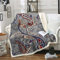 Loussiesd Boho Paisley Drucken Kuscheldecke 130x150cm Wohndecke im böhmischen Stil für Bett Indisches Design Flanell Fleecedecke Atmungsaktive exotische Blumen
