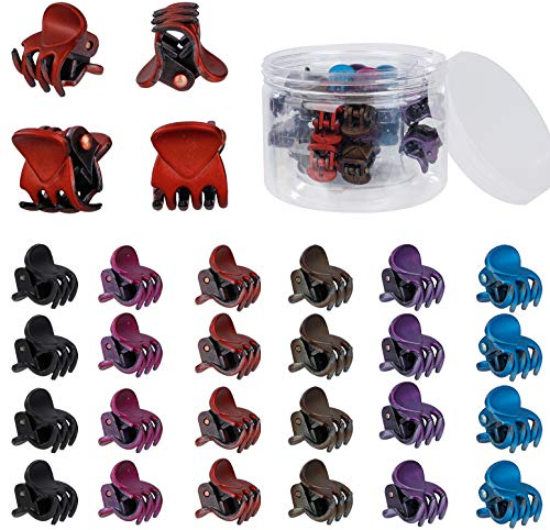 Haarspangen Mini Haarklammern Kunststoff Stifte Klemmen, Mehrfarbig Kleine Haar Klaue Clips Für Mädchen Kleinkind Kinder Und Damen Mit Einer Box (24 Stücke)