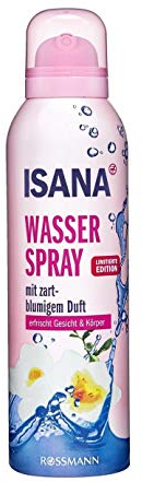 Isana Wasserspray mit blumigen Duft erfrischt Gesicht & Körper auch zur Make-up Fixierung, 150 ml