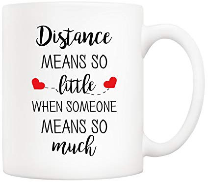 5Aup Distance Relationship Christmas Gifts for Long Distance Couples, Friends, and Family Coffee Mug, Distance Means So Little When Someone Means So Much Cups 11 Oz
