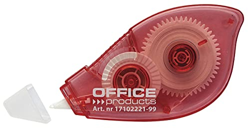 OFFICER PRODUCTS 17102221-99 Korrekturroller Korrekturband Mouse/ 1 Stück/ 12m x 4,2mm/ Weiß/Korrekturmaus für das Schule Büro, das Home Office, Rot