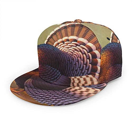 Oaieltj Unisex Baseball Cap Damen Herren Einstellbare Hip Hop Hut Mode Flache Schirmmütze Baseball Cap, Happy Thanksgiving Day Funny Turkey Art, One size