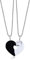 COAI Geschenkideen Yin Yang Puzzle Partner Ketten Herz in Herz Anhänger aus Howlith und Obsidian für Sie und Ihn