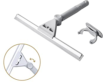 DrDirt Adjustable Window Squeegee - 12/30cm Replaceable Streak-Free Rubber Blade, Lightweight Plastic Non-Slip Handle for Bathroom/Vehicle/Glass/Tile Cleaning - Home & Commercial Use