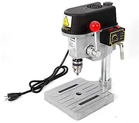 Mini trapano a colonna di regolazione della velocità di rotazione Trapano bancario Trapano da banco elettrico Drill Bench Press Stand Base Telaio Bracket Hole Drilling Machine Tavolo Trapano per legno