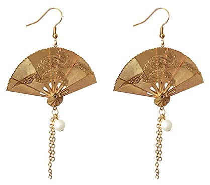 MNSWR Boucles D'oreilles Créoles Pour Femmes Filles Bijoux Trousse Kits Bijoux D'Oreilles Éventail Asymétrique D'Oreilles Pendantes Secteur D'Oreilles Pendantes Petit Éventail D'Oreilles Mignonnes