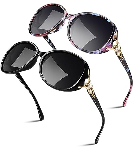 Sunier Polarised Sunglasses Womens,Oversized Ladies Sun Glasses UV400 | Anti Glare, Retro Butterfly Design, Trendy Big Shades, Ultralight Durable, Ideal for Driving, Beach, Travelling, Outdoor