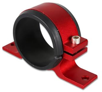 50mm Kraftstofffilter Halterung,Aluminiumlegierung Kraftstoffpumpe Klammer Halter für Kraftstoffpumpen Kraftstofffilter (Rot)