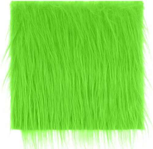 Kunstfellstoff 50 x 50 cm Grün Fellstoff Kunstfell Plüschstoff Fellimitat Quadratischer Aufnäher zum Kunstfell Basteln Zwergenkostüm Kamera Bodendekoration Matte Kunstleder Fell Stoff