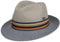 Lipodo Chapeau en Paille Corinaldo Bogart Homme - Made in Italy de Soleil avec Ruban Gros Grain Été Printemps-été - L (58-59 cm) Gris