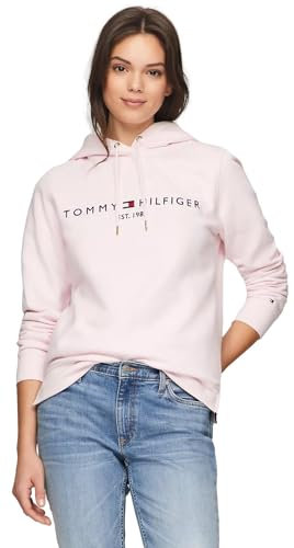 Tommy Hilfiger Felpa con cappuccio da donna, Nuovo Rosa Chiaro, Small