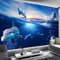 Fototapete Kinderzimmer Wandtapete ozeanblauer Delphin Tapete 350 x 256 cm Vliestapete Wandbild 3D Art Effekt Moderne Wanddeko Schlafzimmer Büro Flur