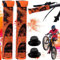 SoundZero 1 Paar Fahrrad Griffe, Mixed Color Lenker Griffe, Bike Handle Grip, MTB Lenkergriffe Fahrrad, Rutschfeste Sanft Gummi Fahrrad Lenker Griffe, für MTB, BMX, E-Bike, Crossbike(Orangeschwarz)